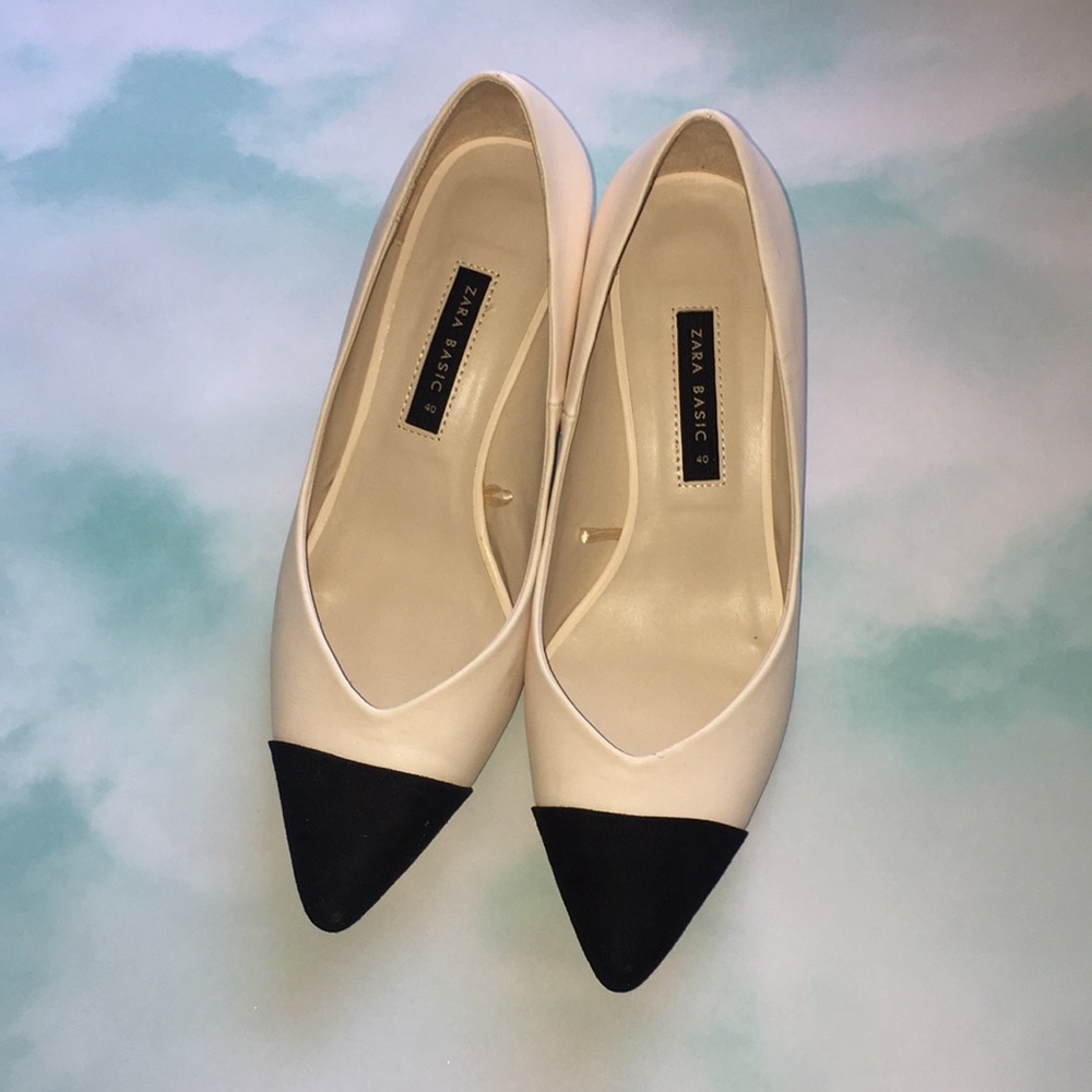 BARELY WORN Zara pointed block heels